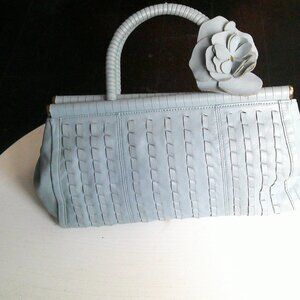 Kenneth Cole New York Blue Genuine Leather Handbag